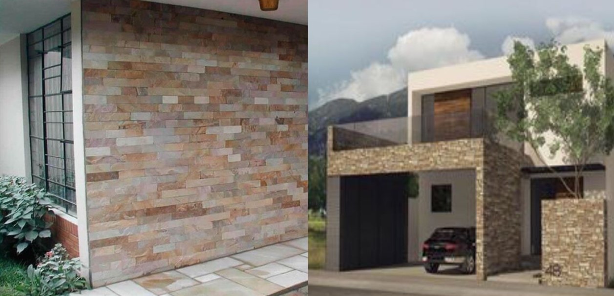 fachada con piedra de laja Puebla