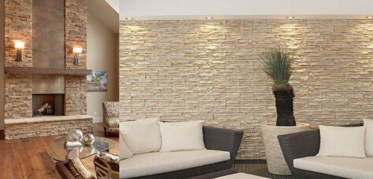 sala decorada con piedra natural de laja puebla